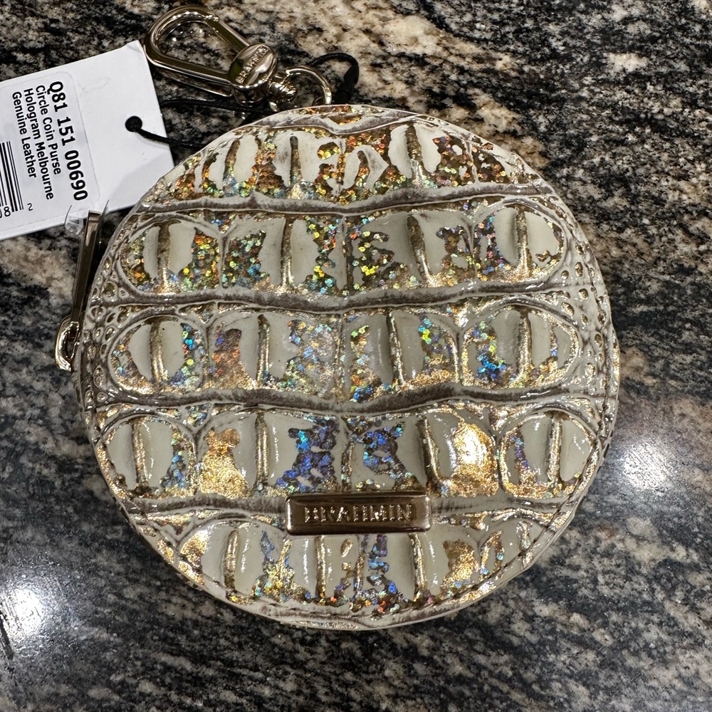 ✨💎BNWT💎✨BRAHMIN CIRCLE MELBOURNE HOLOGRAM LEATHER COIN PURSE - Picture 6 of 9